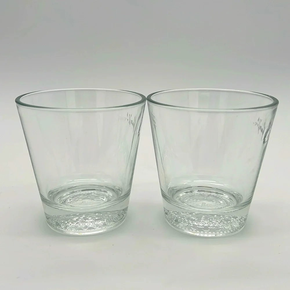 Crown Royal Canadian Whiskey Embossed Rocks Tumbler Bar Glasses (Set of 2)